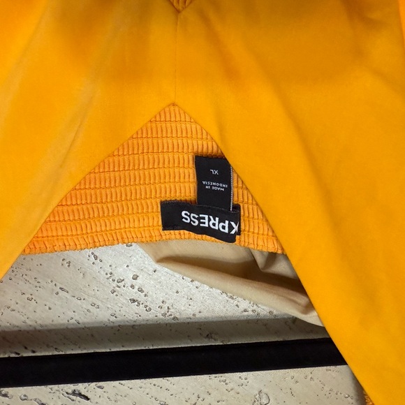 Express Yellow Maxi Sundress Flutter Sleeveless - Picture 7 of 10